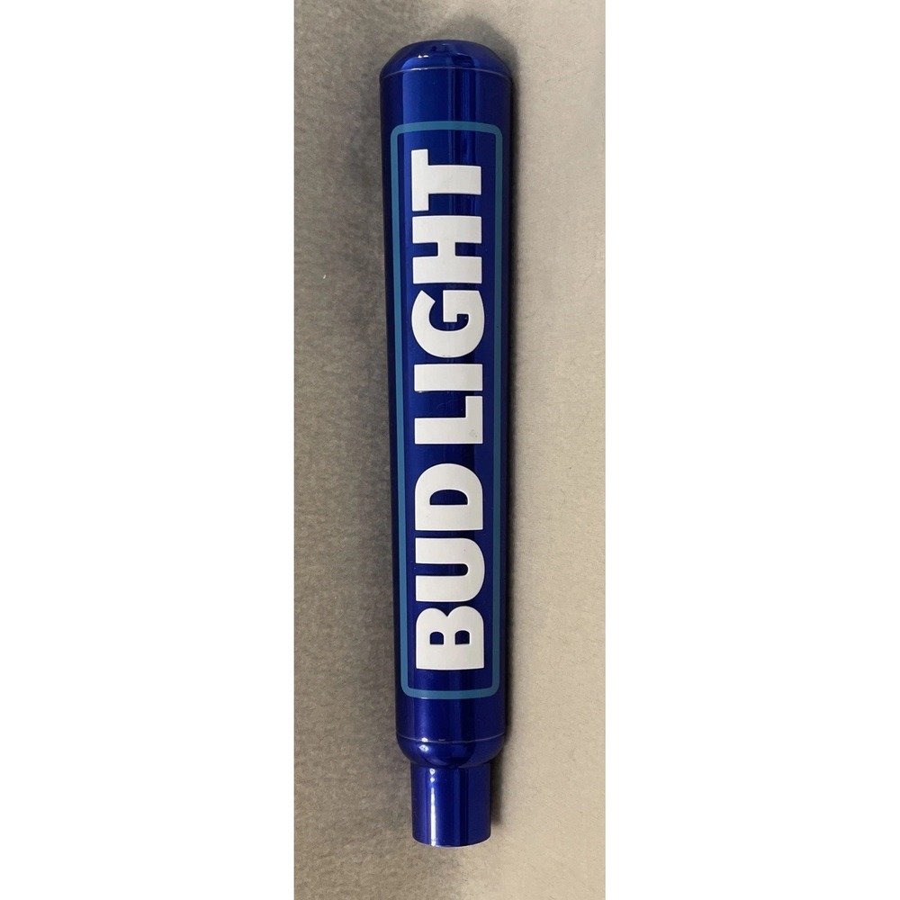 Bud Light Aluminum Beer Tap Handle Pull 12" Bright Blue Man Cave Bar Budweiser